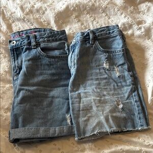 Distressed Blue Denim Shorts